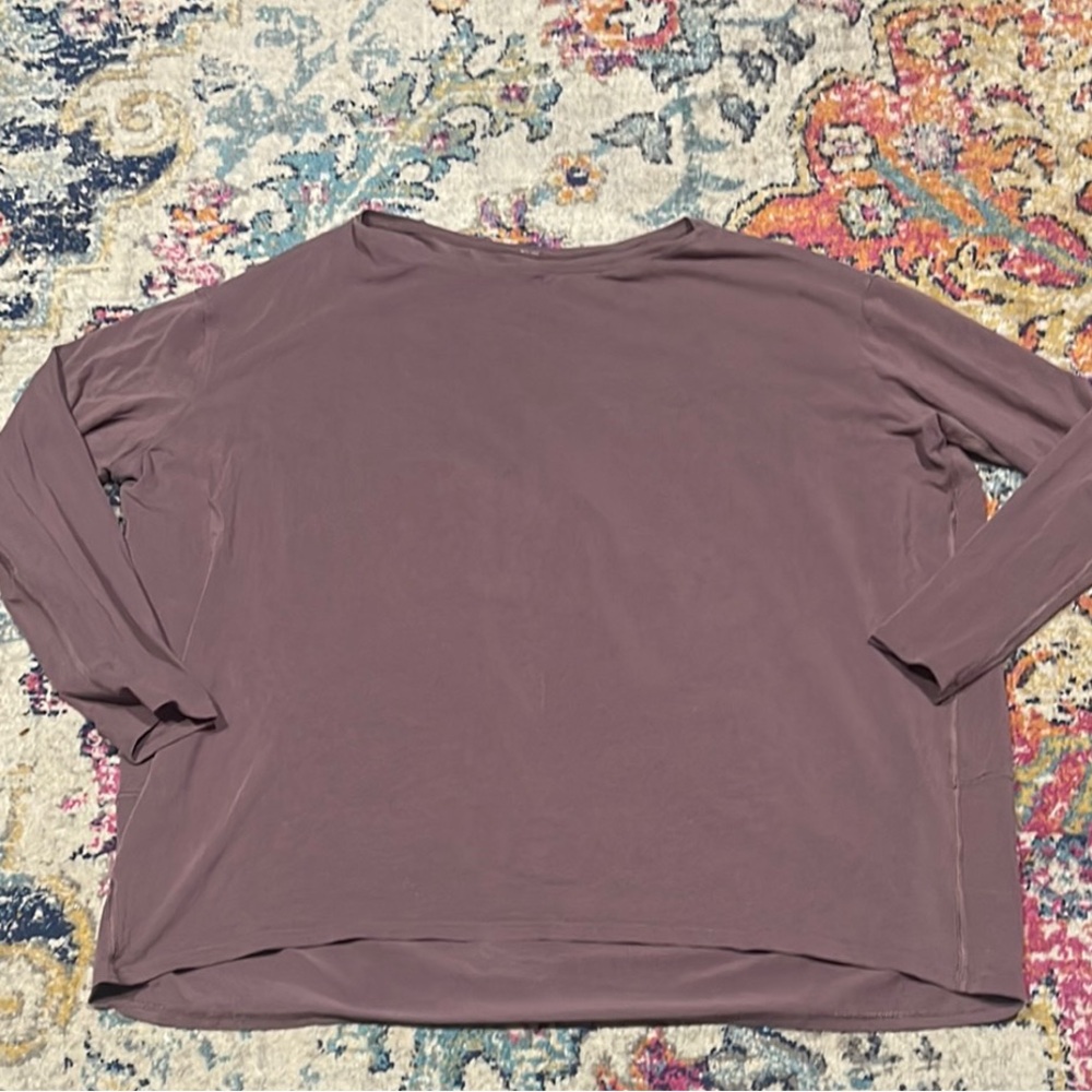 Lululemon Athletica Back In Action Purple Relaxed Long-Sleeve Shirt
